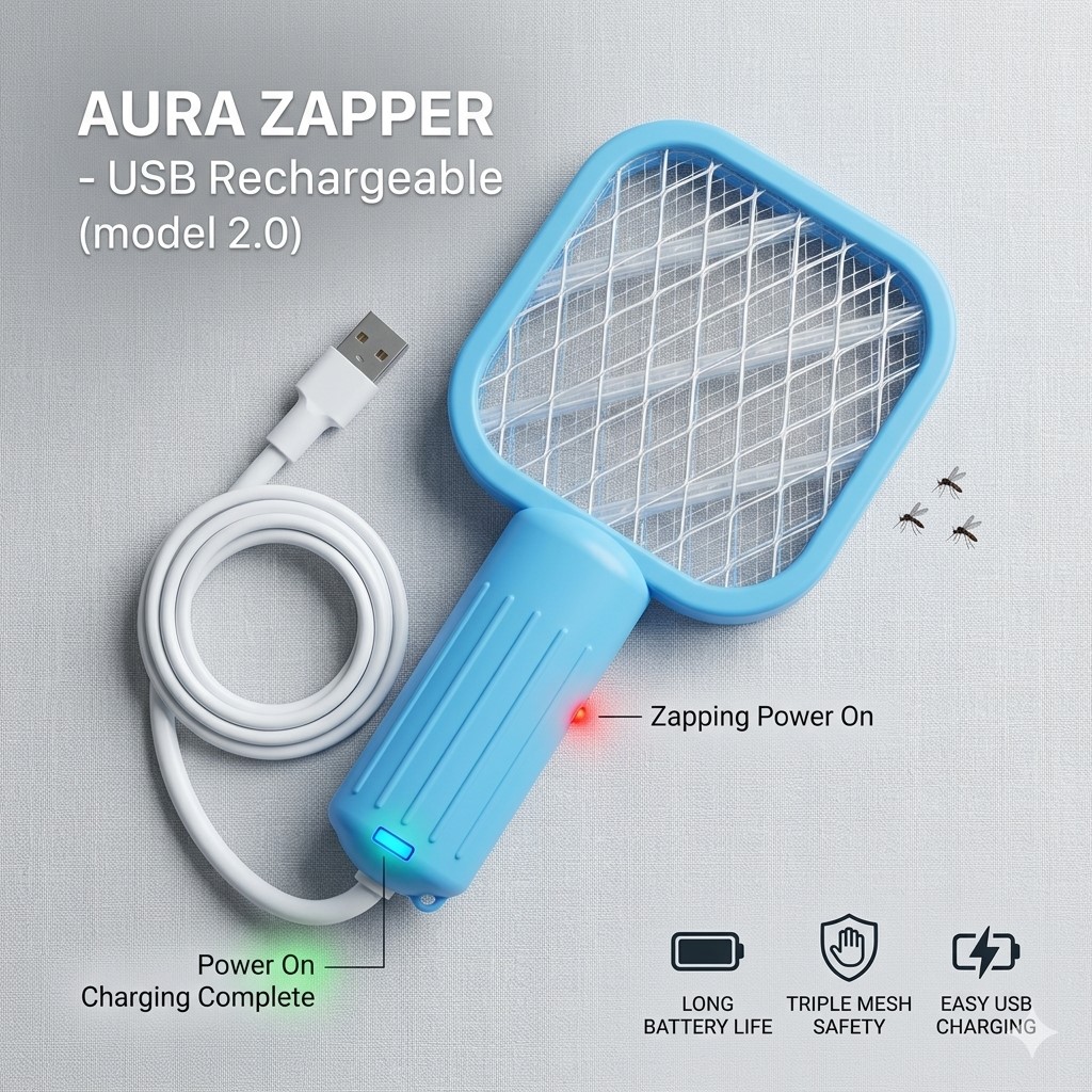 Portable USB Electric Mosquito Killer Lamp Safe Chemical-Free UV Insect Trap Electric Mosquito Killer Racket Lamp